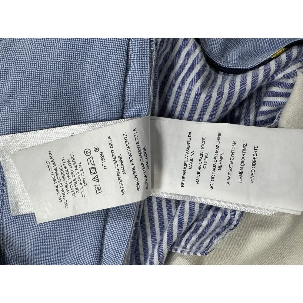 Polo Ralph Lauren Men's Shorts Sz‎ 35 Stretch Straight Fit Seersucker Blue/White